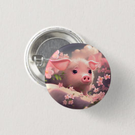 Niedlich Fluffy Pig Button
