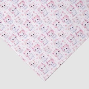 Niedlich Fluffy Pink Kittens Seidenpapier
