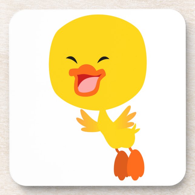 Niedlich Flying Cartoon Duckling Untersetzer Set (Vorderseite)