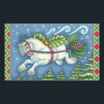 NIEDLICH FLYING CHRISTMAS PONY PULLING PINECONE SC RECHTECKIGER AUFKLEBER<br><div class="desc">PERFEKT FÜR PFERDELIEBER UND WEISSE FANS. WHIMSYNICKER HOLIDAY STICKERS * Anpassen ... ..suchen Sie nach passenden Elementen Susan Brack Designs</div>