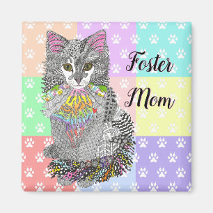 Niedlich Foster Mama Cat Magnet
