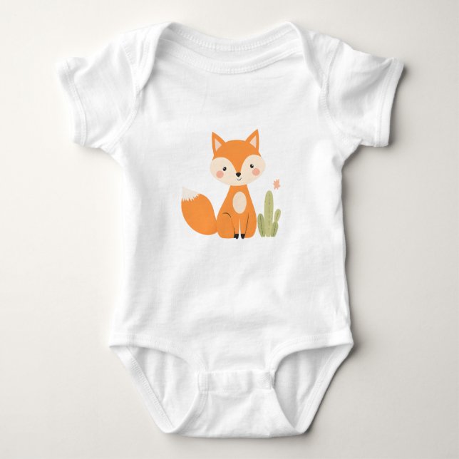 Niedlich Fox Baby Jersey Bodysuit Baby Strampler (Vorderseite)