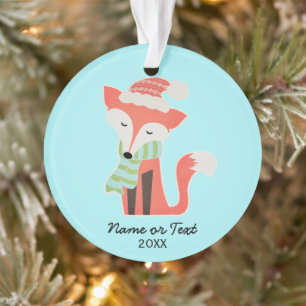 Niedlich Fox Baby's Christmas Winter Woodland Rust Ornament