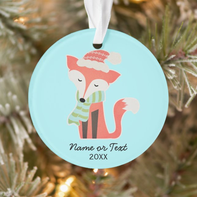 Niedlich Fox Baby's Christmas Winter Woodland Rust Ornament (Baum)