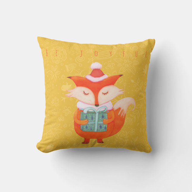 Niedlich Fox ChristmasThrow Kissen (Vorderseite)