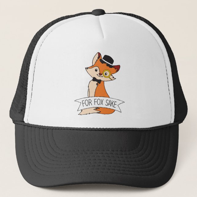 Niedlich Fox Clipart Oh For Fox Sake Epic Sarcasti Truckerkappe (Vorderseite)
