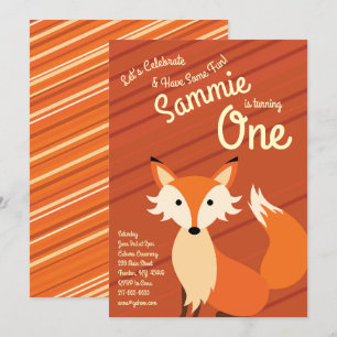 Niedlich Fox Colorful Einladungen zum 1. Geburtsta