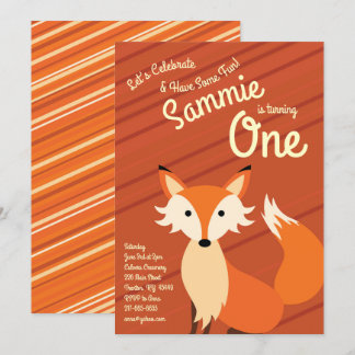 Niedlich Fox Colorful Einladungen zum 1. Geburtsta