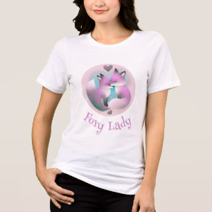 Niedlich Fox Couple Kissing Foxy Lady Valentine Wh Tri-Blend Shirt