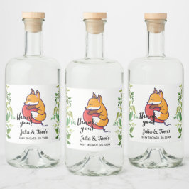 Niedlich Fox Danke, Baby Dusche Alkoholflaschenetikett