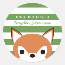 Niedlich Fox | Dieses Buch gehört Runder Aufkleber