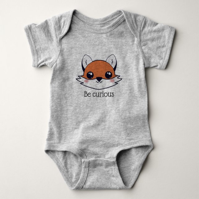 Niedlich Fox Face ist neugierig Baby Strampler (Vorderseite)