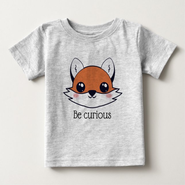 Niedlich Fox Face ist neugierig Baby T-shirt (Vorderseite)