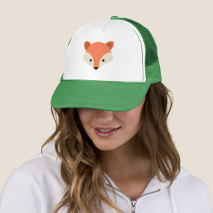 Niedlich Fox Face on Green Truckerkappe