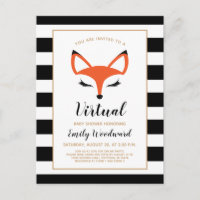Niedlich Fox Face Virtual Baby Dusche Einladung
