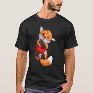 Niedlich Fox Heart Valentine's Day Boys Kinder Fox T-Shirt