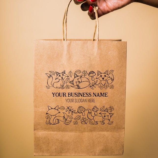 Niedlich Fox Herbstmuster benutzerdefiniertes Gesc Gummistempel (Von Creator hochgeladen)