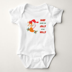Niedlich Fox Holly Jolly Christmas Baby Bodysuit Strampler