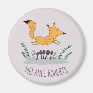 Niedlich Fox Illustration Kids Name Magnet