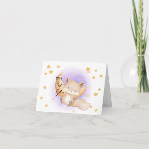 Niedlich Fox Kinderdusche Dankeskarte