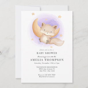 Niedlich Fox Kinderdusche Einladung