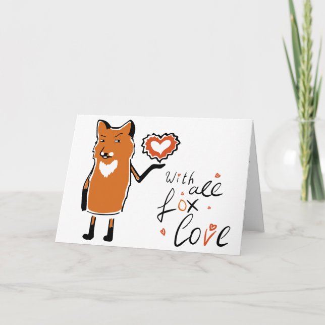 Niedlich Fox Liebe Valentinkarte Karte (Vorderseite)