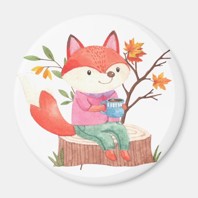 Niedlich Fox Magnet (Vorne)