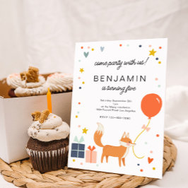 Niedlich Fox Modern Children's Birthday Einladung