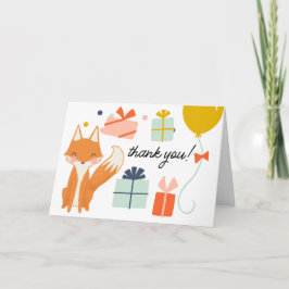 Niedlich Fox Modern Children's Party Danke Karte