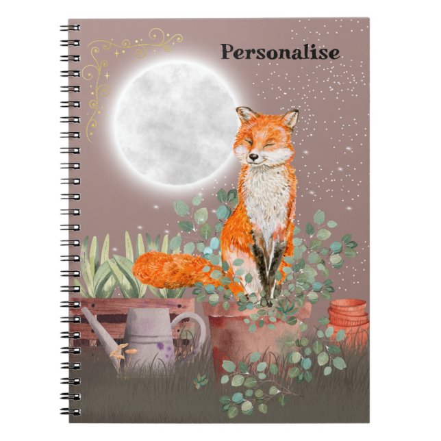 Niedlich Fox Moon Eucalyptus Journal-Notebook Notizblock (Vorderseite)