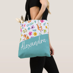 Niedlich Fox Muster Aquamarin Personalisiert