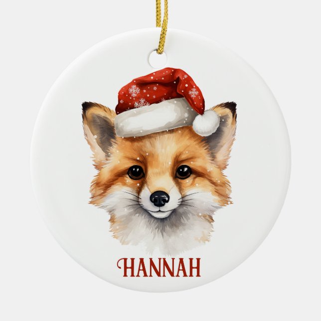 Niedlich Fox Personalisierte Weihnachtsschmuck (Vorne)