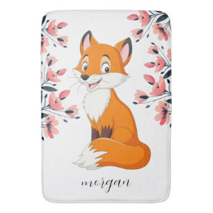 Niedlich Fox Pink Blume Kindername oder Ihre Nachr Badematte