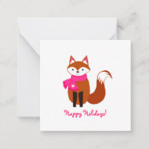 Niedlich Fox Pink Scarf Herzstück Mini Weihnachten