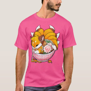 Niedlich Fox Ramen Japanisch Noodles Kawaii Anime T-Shirt