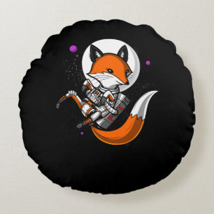 Niedlich Fox Space Astronaut Rundes Kissen