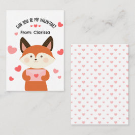 Niedlich Fox Valentinstag Card Kinder mit Herz Mitteilungskarte