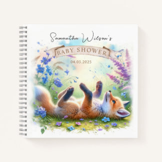 Niedlich Fox Watercolor Baby Showbook Notizbuch