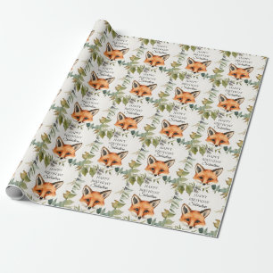 Niedlich Fox Woodland Animal Birthday Party Geschenkpapier