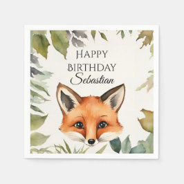 Niedlich Fox Woodland Animal Birthday Party Serviette