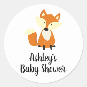 Niedlich Fox Woodland Babydusche Runder Aufkleber
