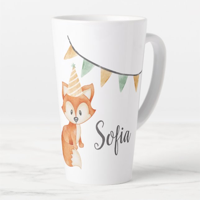 Niedlich Fox Woodland Party Hutpink Milchtasse (Rechte Ecke)