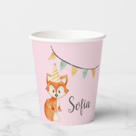 Niedlich Fox Woodland Party Hutpink Pappbecher