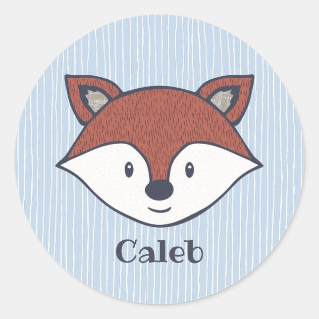 Niedlich Fox Woodland Thema Personalisiert Sticker (Vorderseite)