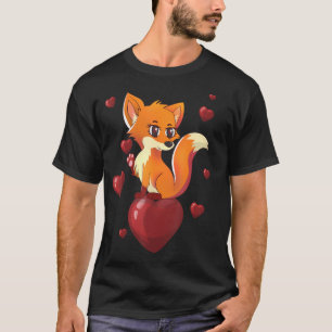 Niedlich Foxy Fox Valentinstag Liebe Herzgeschenk T-Shirt