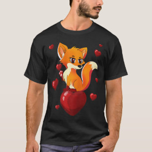 Niedlich Foxy Fox Valentinstag Liebe Herzgeschenk T-Shirt