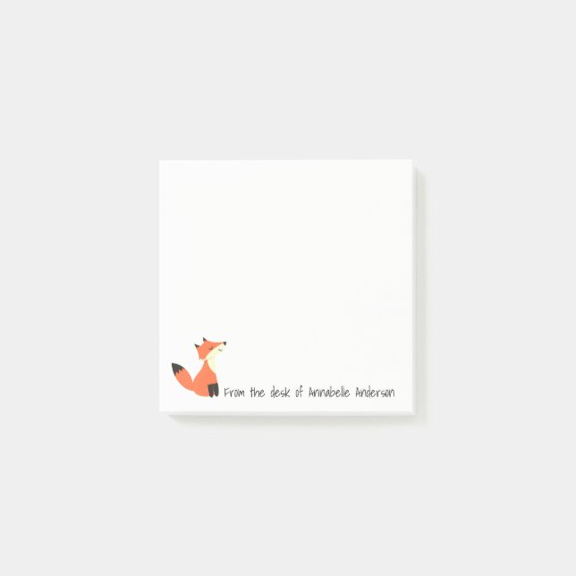 Niedlich Foxy Friend Personalisierung Post-it Klebezettel (Vorderseite)