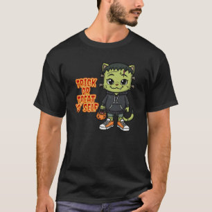 Niedlich Frankenstein Cat Monster - Kawaii Spooky T-Shirt