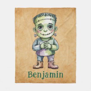 Niedlich Frankenstein Halloween Geburtstagsmasspen Fleecedecke