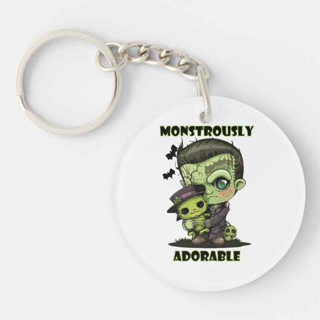 Niedlich Frankenstein Monster mit Plushie Schlüsselanhänger (Vorderseite)